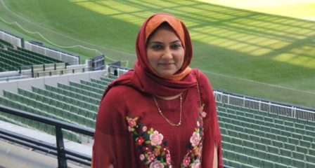Pakistani Australia Awards alumna Ayesha Sultan at the Melbourne Cricket Ground