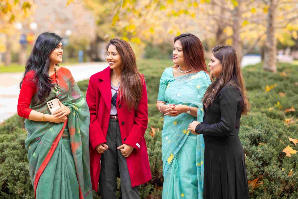 Sajal (second from left) interacting with Wirdah (far right) and other Australia Awards female scholars from Bangladesh in Melbourne.