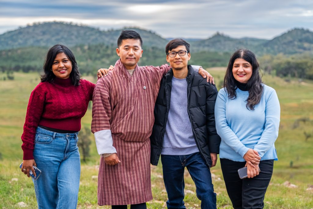 Shamsa (right) pictured with other scholars from Bangladesh and Bhutan at the Ikara-Flinders Ranges National Park.