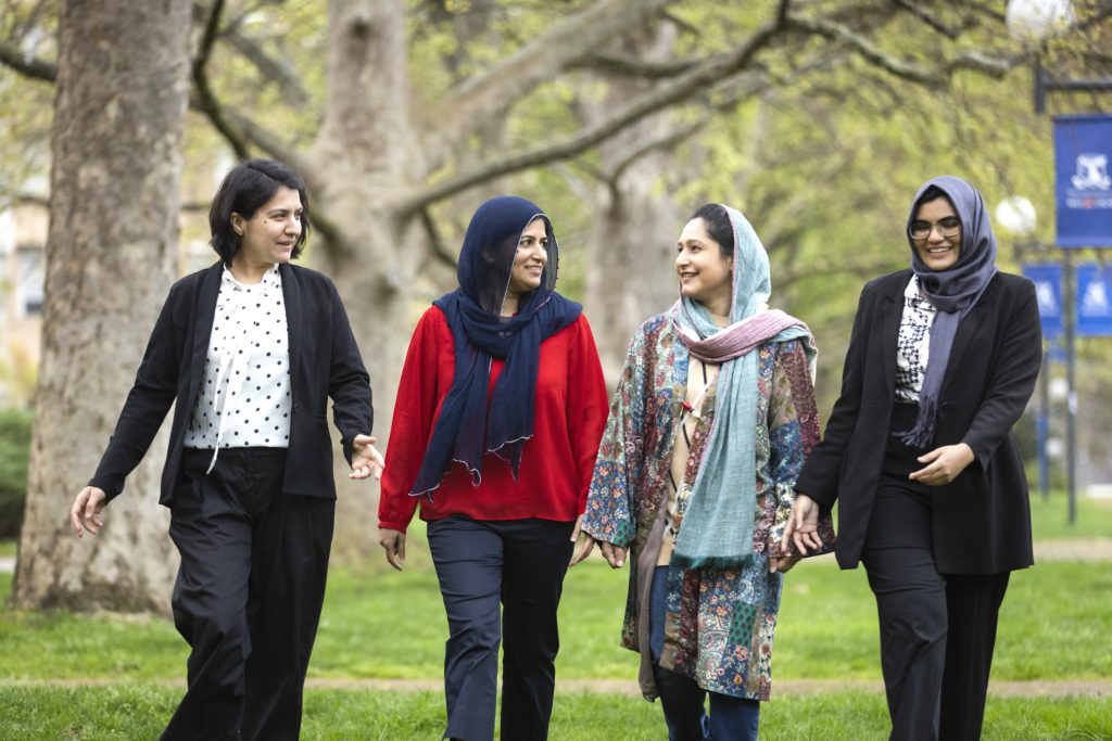 Umme (second from right) pictured with other female scholars from Pakistan in Melbourne during her Scholarship experience. 