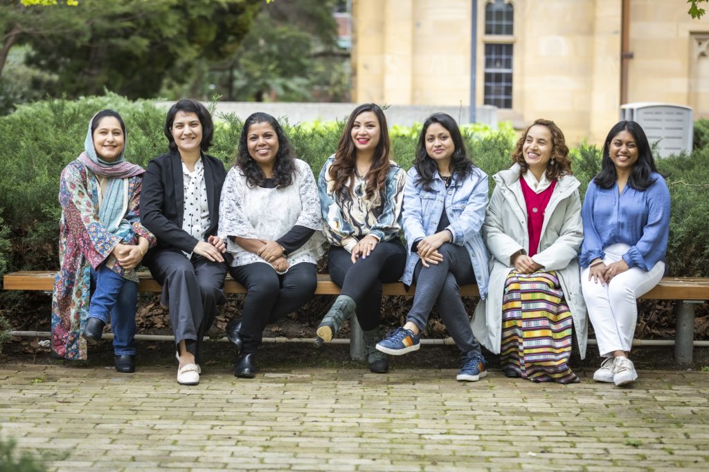 Umme (left) with fellow female scholars from South Asia and Mongolia in Melbourne during her Scholarship experience in Australia.
